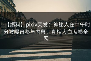 【爆料】pixiv突发：神秘人在中午时分被曝曾参与内幕，真相大白席卷全网